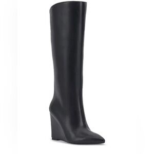 INC International Concepts Sleek Black Wedge Boots